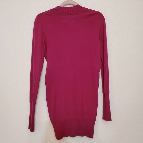 AE Deep V Neck Long Sleeve Solid Tunic Sweater Y2K - Picture 2 of 3